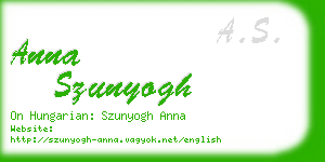 anna szunyogh business card